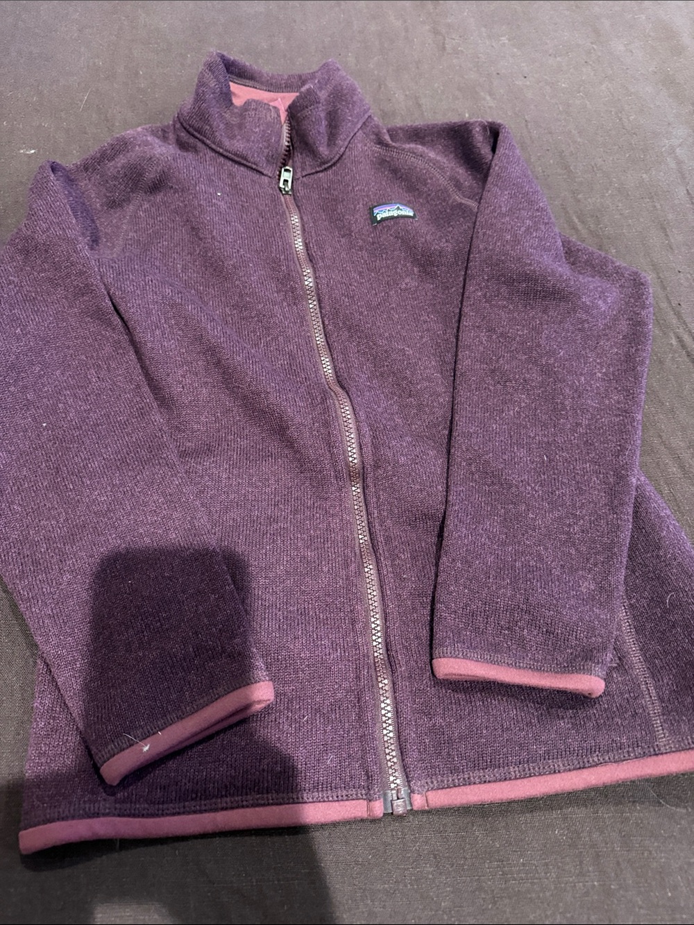 Patagonia Kids Full-Zip Fleece Jacket in Plum